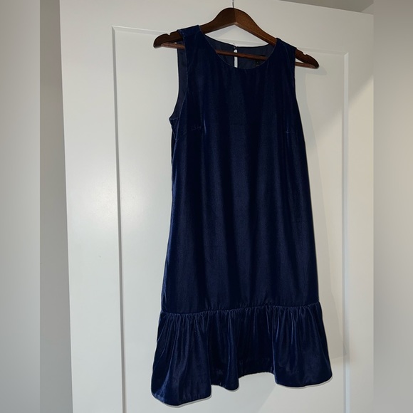 NWT J.Crew Navy Velvet Shift Dress (Size 4) - Picture 5 of 14